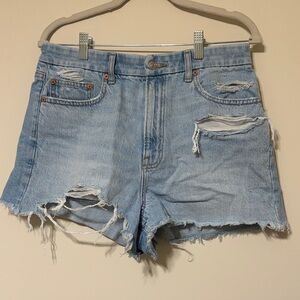 American Eagle Distressed Light Blue Denim Shorts